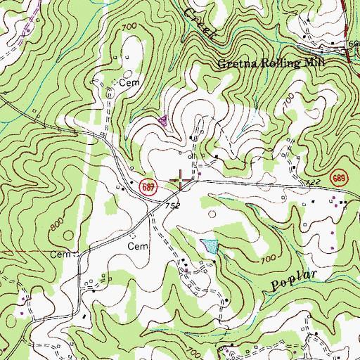 Topographic Map of Whitethorn School (historical), VA