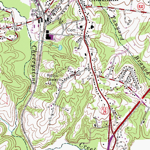 Topographic Map of Woodlawn Heights, VA
