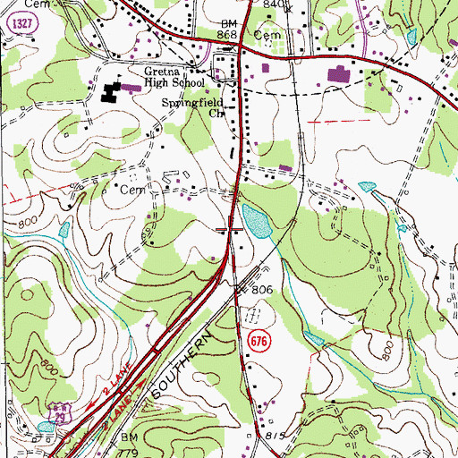 Topographic Map of Yates Tavern (historical), VA