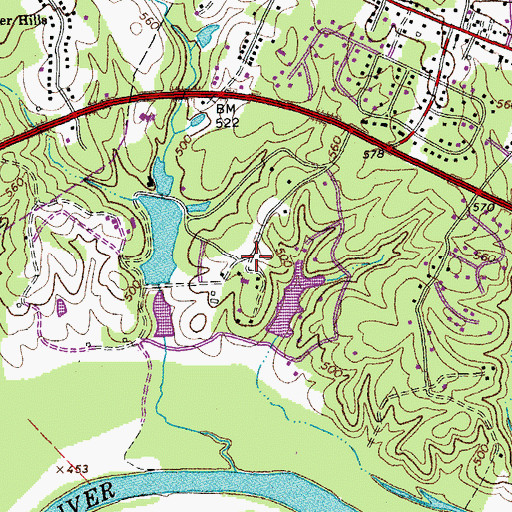 Topographic Map of Birnam Wood, VA