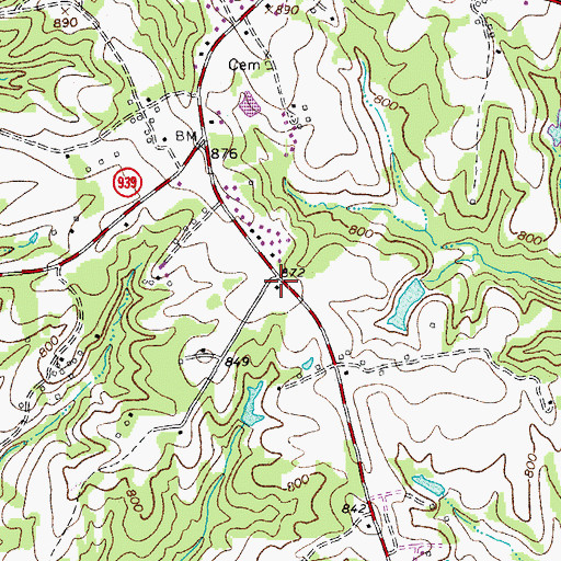 Topographic Map of Carter School (historical), VA