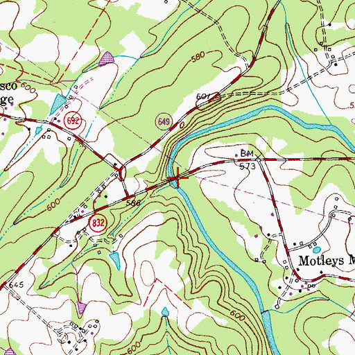 Topographic Map of Clark Bridge, VA