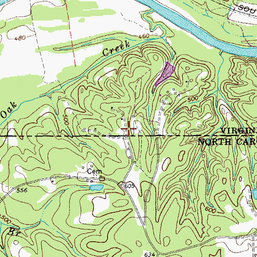 Topographic Map of Dicks School (historical), VA