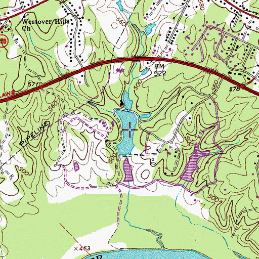 Topographic Map of Lake Heron, VA