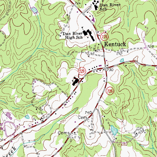 Topographic Map of Kentuck Elementary School, VA