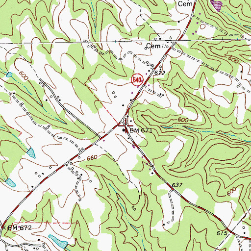 Topographic Map of Lipford School (historical), VA
