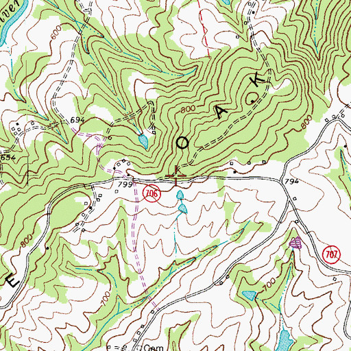 Topographic Map of Mountain Spring Church (historical), VA