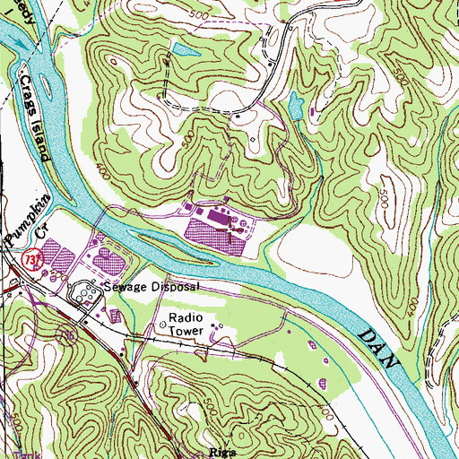 Topographic Map of Northside Wastewater Treatment Plant, VA