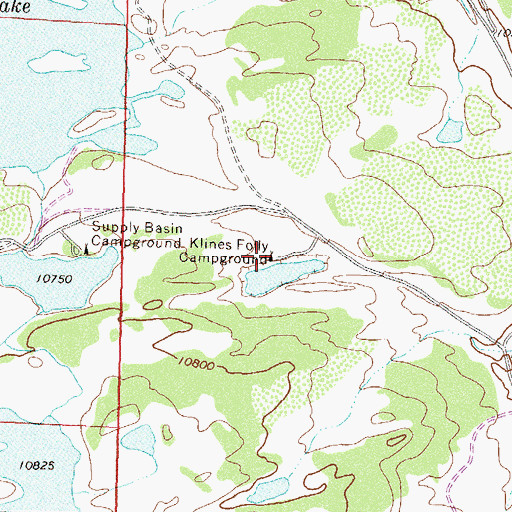 Topographic Map of Klines Folly Campground, CO