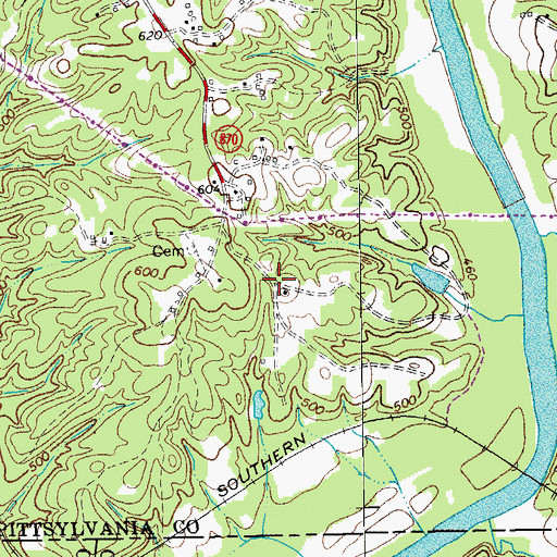 Topographic Map of Powell (historical), VA
