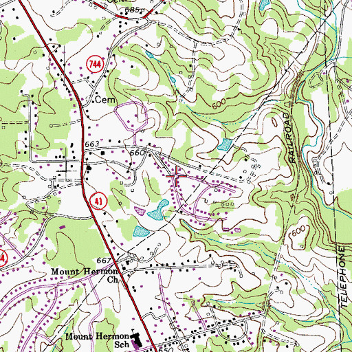 Topographic Map of Ridgecrest, VA