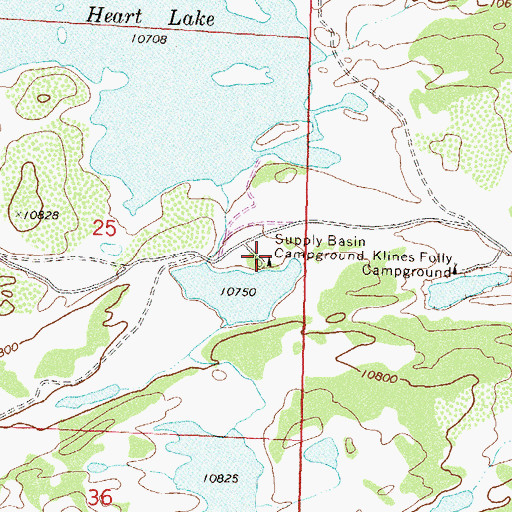 Topographic Map of Supply Basin Campground, CO