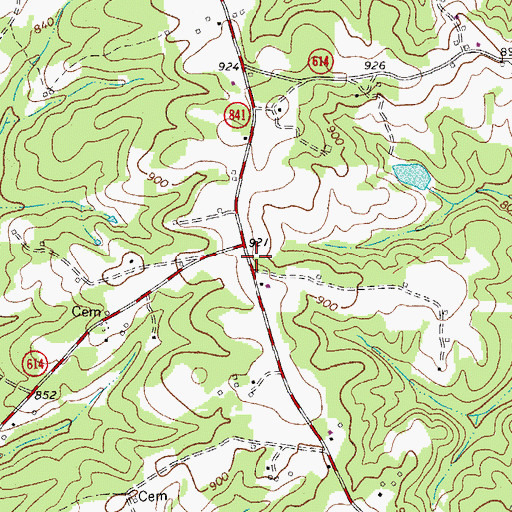 Topographic Map of Sandy River School (historical), VA