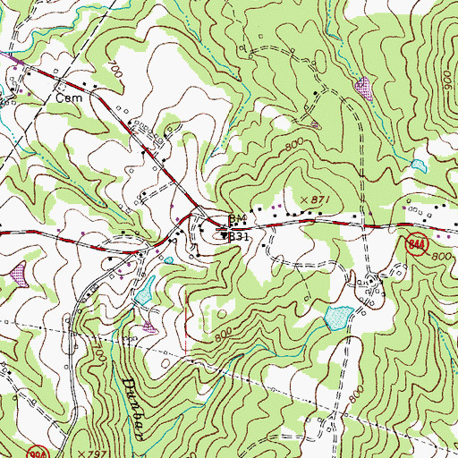Topographic Map of Sharon School (historical), VA