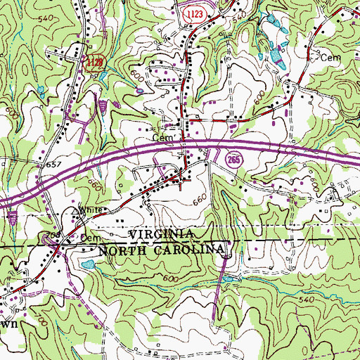 Topographic Map of Smith Chapel Baptist Church, VA