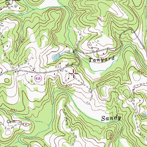 Topographic Map of Soapstone School (historical), VA