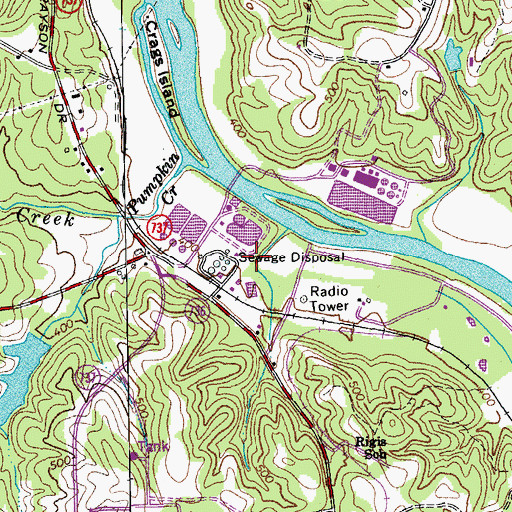 Topographic Map of Southside Wastewater Treatment Plant, VA