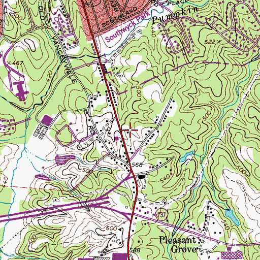 Topographic Map of Southwyck Plaza Shopping Center, VA