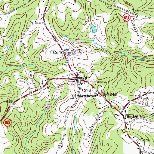 Topographic Map of Unity School (historical), VA