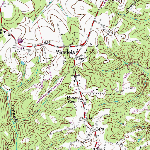 Topographic Map of Vandola School (historical), VA