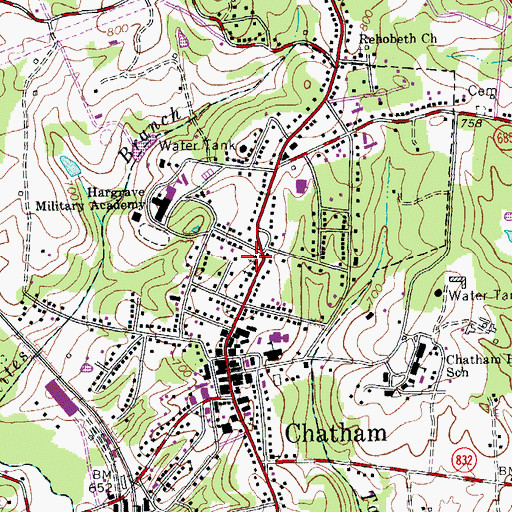 Topographic Map of Watson Memorial United Methodist Church, VA