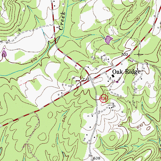 Topographic Map of Wenonda School (historical), VA