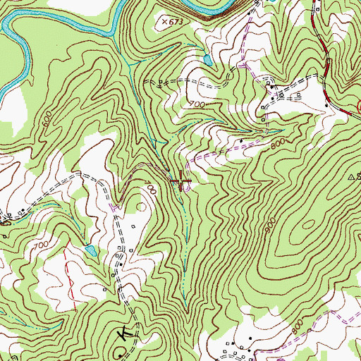 Topographic Map of White Oak Mountain Wildlife Management Area, VA