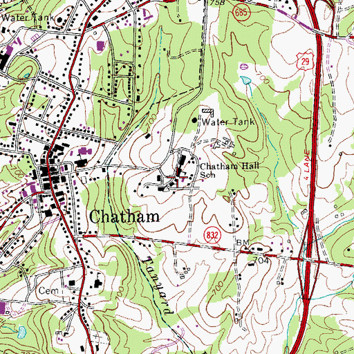 Topographic Map of Willis Hall, VA