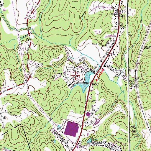 Topographic Map of Woodlake Park, VA