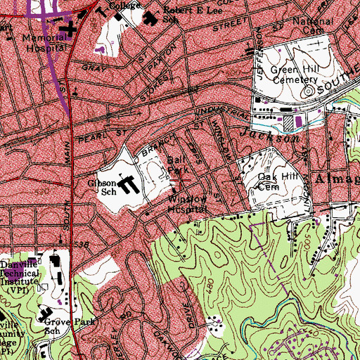 Topographic Map of Almagro Community Center, VA