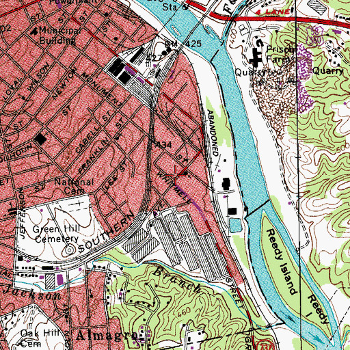Topographic Map of Concordance Bible Class, VA