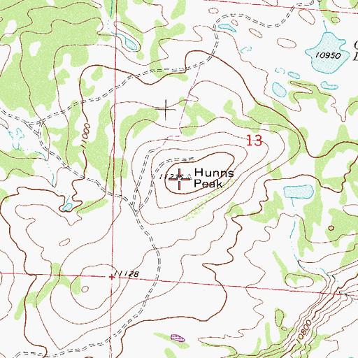 Topographic Map of Hunns Peak, CO
