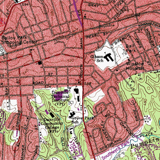 Topographic Map of First Assembly of God Church, VA