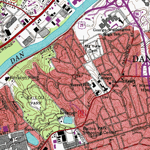 Topographic Map of Monument Circle, VA