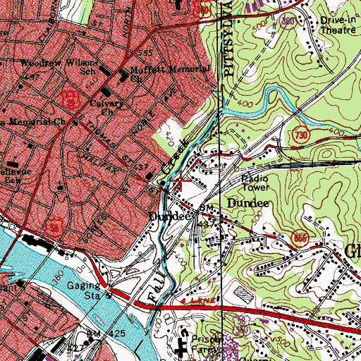 Topographic Map of Mount Carmel Baptist Church, VA