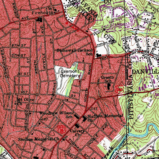 Topographic Map of Saint Lukes United Methodist Church, VA