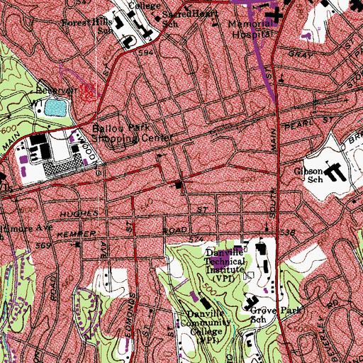 Topographic Map of Southall Baptist Church, VA