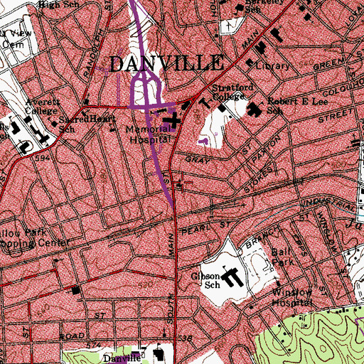 Topographic Map of Trinity Baptist Church, VA