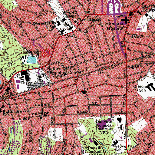 Topographic Map of Trinity Church of God, VA