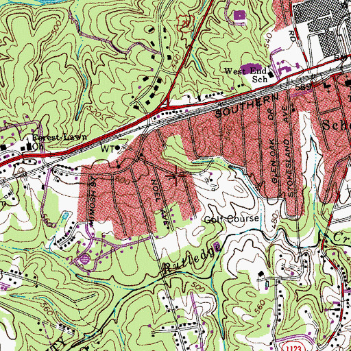 Topographic Map of Wesleyan Methodist Church, VA