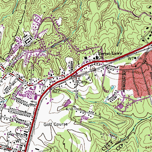 Topographic Map of Newton, VA