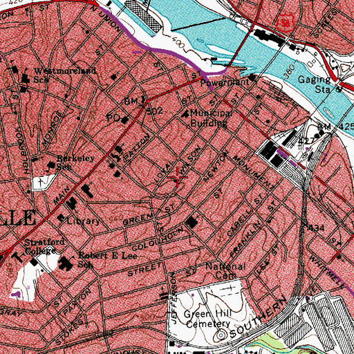 Topographic Map of Aetz Chayin Synagogue, VA