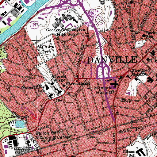 Topographic Map of Ascension Lutheran Church, VA