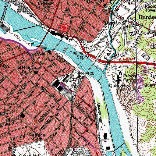 Topographic Map of Auctioneers Park, VA