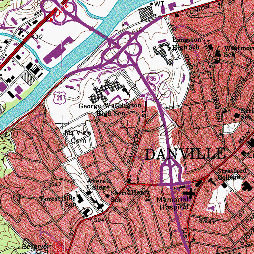Topographic Map of Beverstone Park, VA