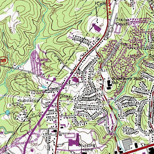Topographic Map of Camelot Hall Nursing Home, VA