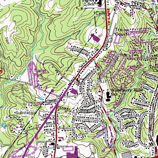 Topographic Map of Cathedral of Praise Assembly of God Church, VA