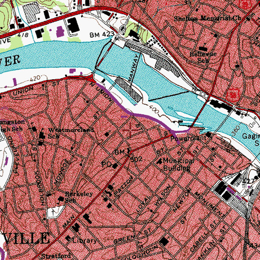 Topographic Map of Danville Temple Church of the Lord Jesus Christ of the Apostolic Faith, VA