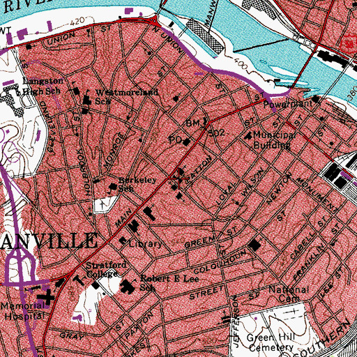 Topographic Map of Episcopal Church of the Epiphany, VA