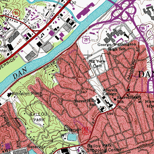 Topographic Map of Forest Hills, VA